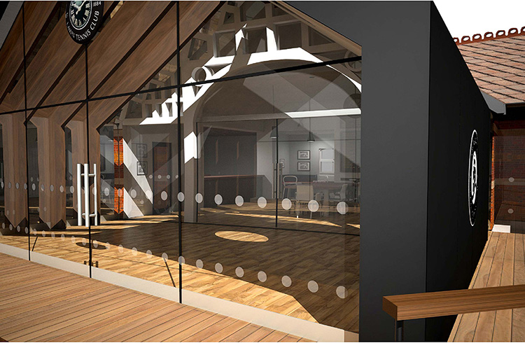 3D CGI Architectural Render of Penarth tennis club created by Celf Creative