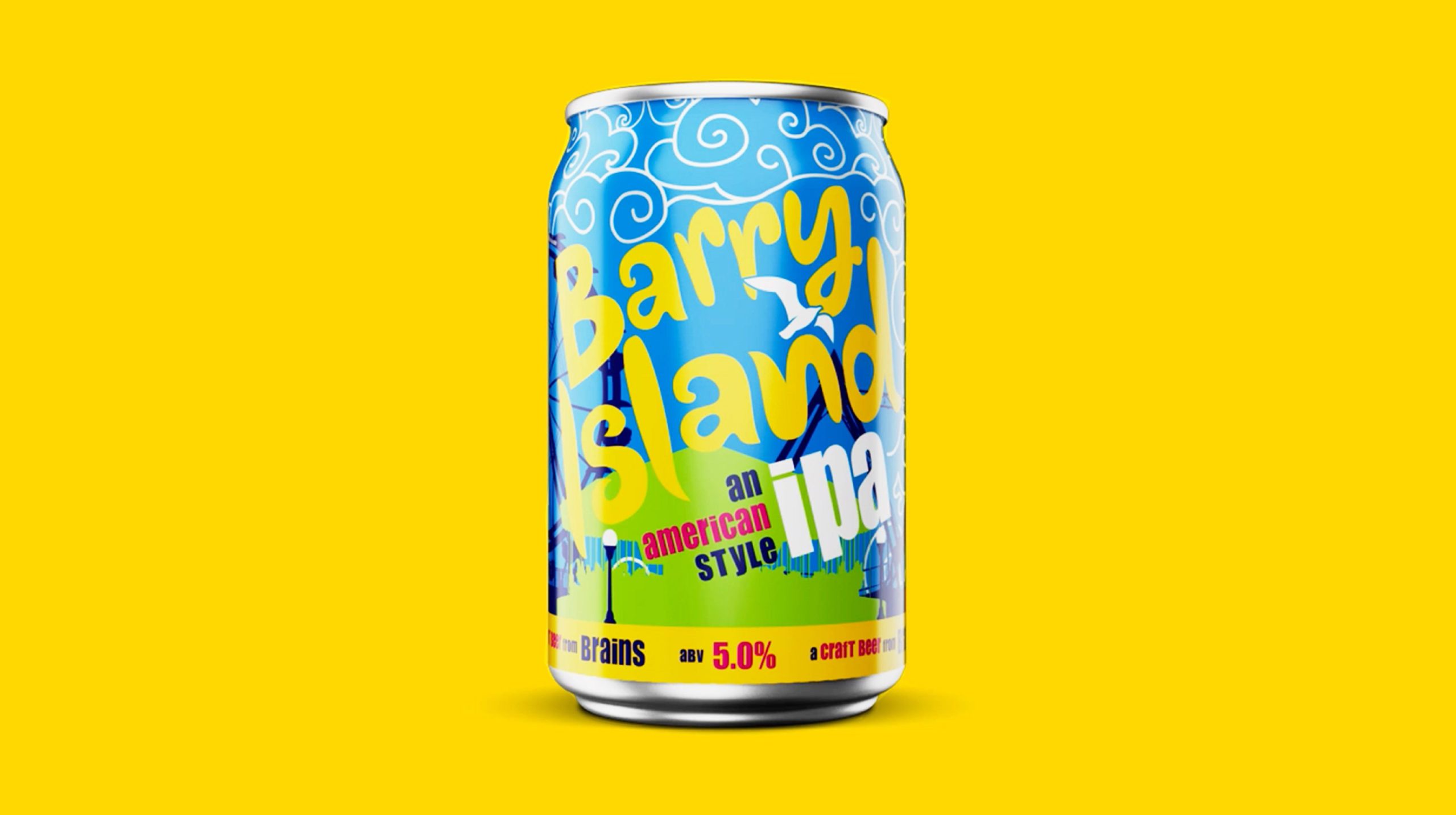 3d render of Barry island IPA can